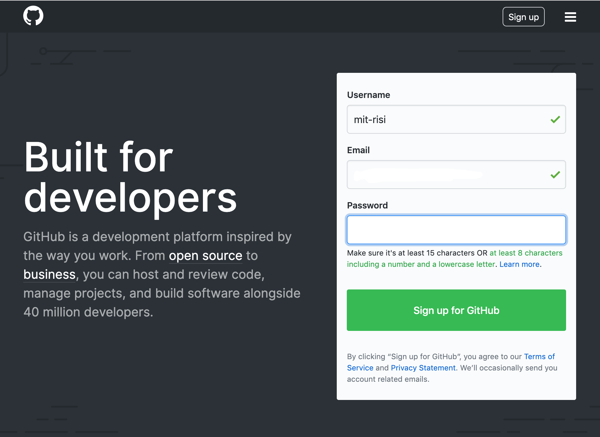 Github Account Creation