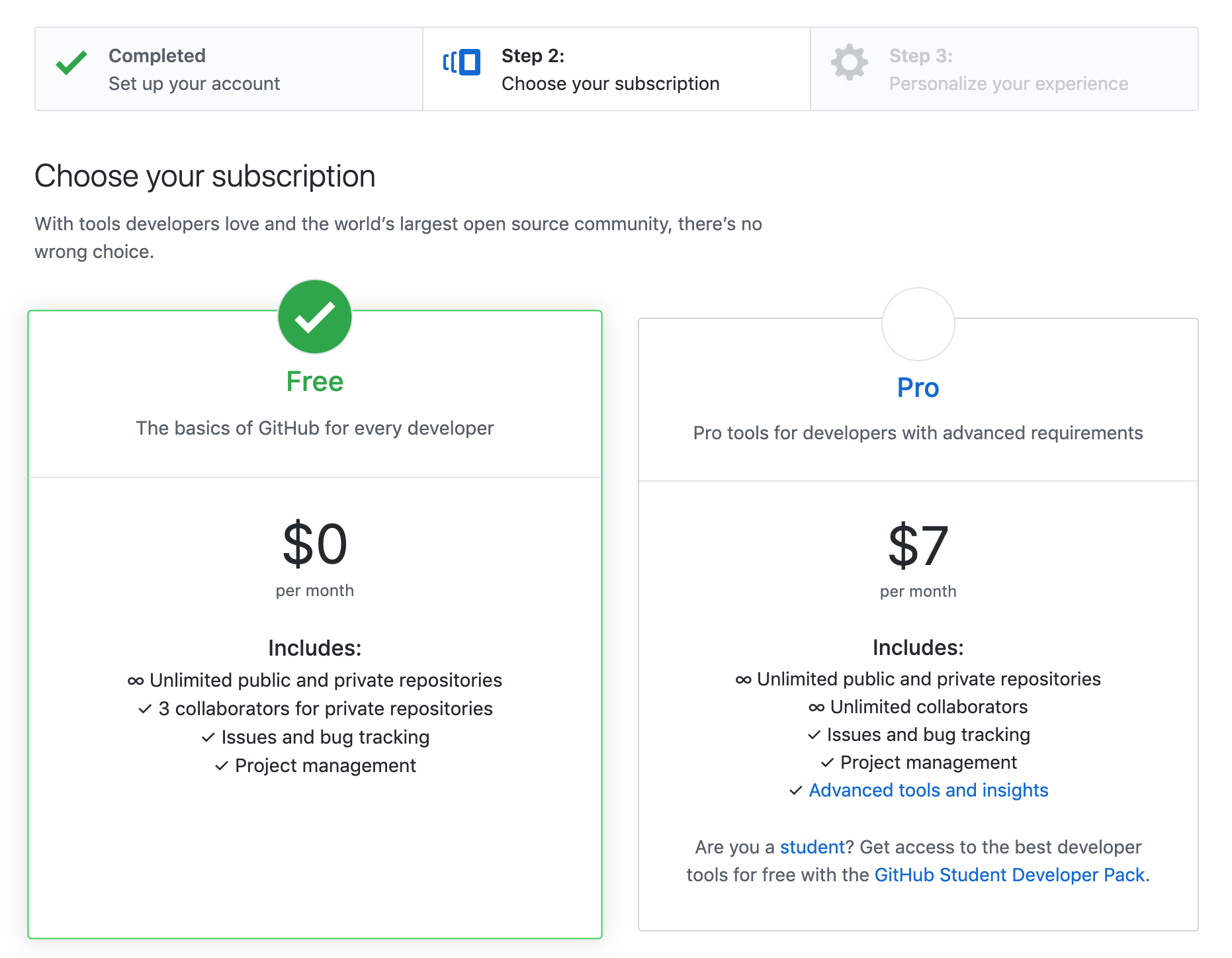 Github Account Selection